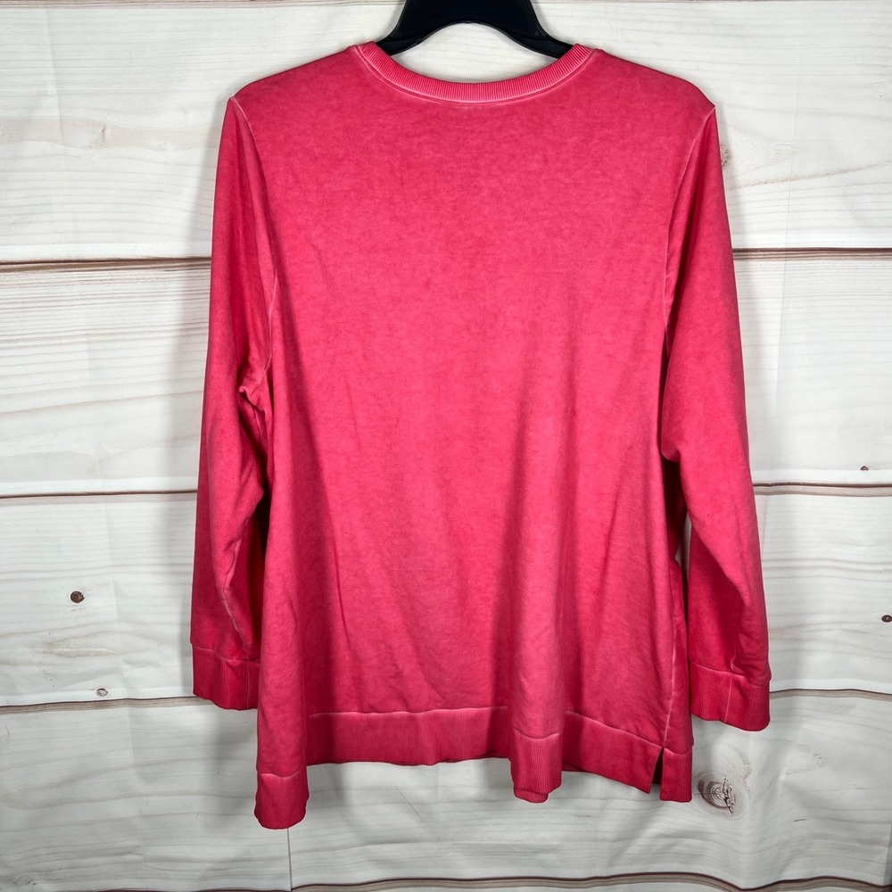 Lane Bryant Top Womens 18 20 Orange Sweatshirt Pullover Inspired Garment Dyed - Picture 9 of 10
